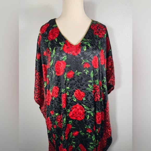 Gold Coast OS Fits Most -Caftan dress NWT  red-black - Picture 2 of 10